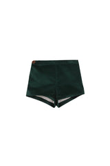 Green Antique Velvet Short Pants Kids