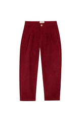 Burgundy Corduroy Pleated Pants