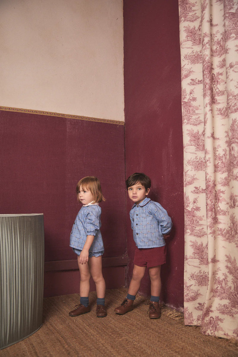 Burgundy Corduroy Short Pants Baby