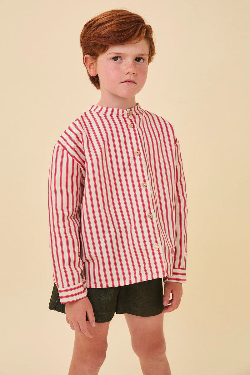 Red stripes polo shirt