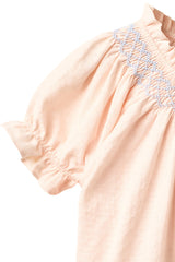 Blouse with Smock with Emb | Dusty Rose Comb