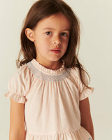 Blouse with Smock with Emb | Dusty Rose Comb