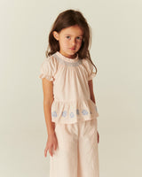 Blouse with Smock with Emb | Dusty Rose Comb