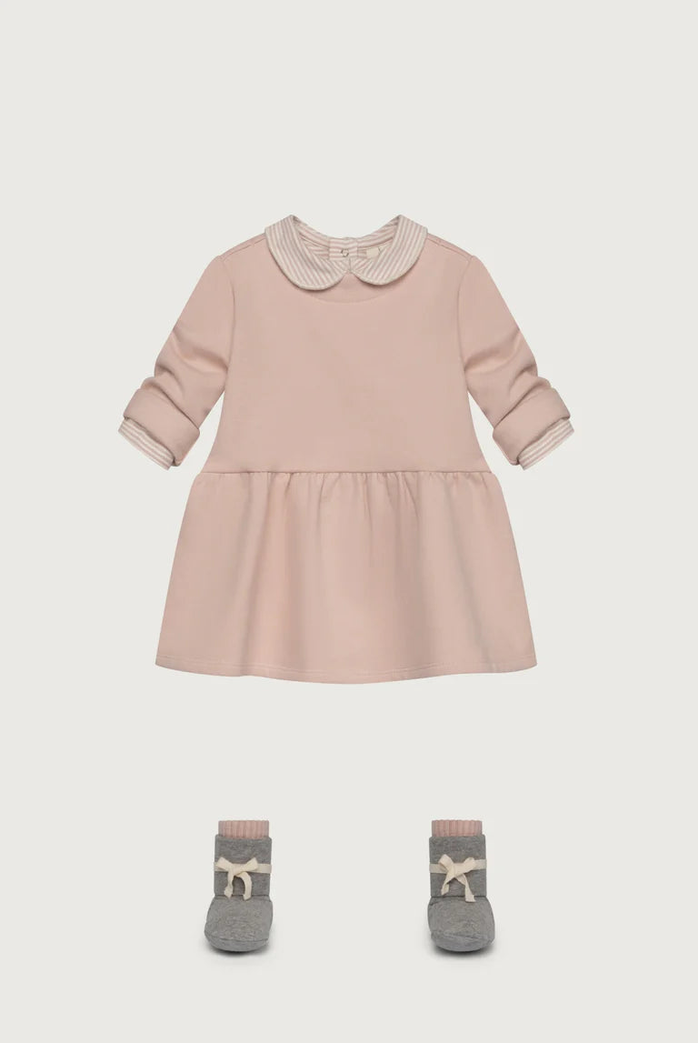 Baby Dress with Snaps | Faded Pink
