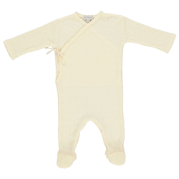 Bebe Wrap Overall | Natural Pointelle