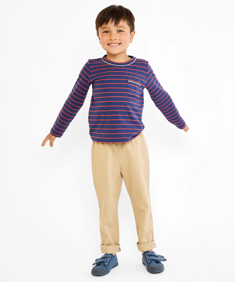 Bowie Pant | Khaki with Navy Ties