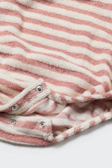 Baby Organic Striped Toweling Romper | Rose