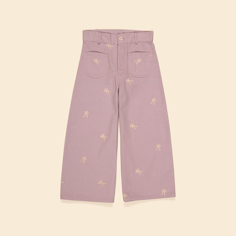 ボトムス・スパッツ Casey 70's All-Over Embroidered Jean Casey 70's All-Over Embroidered Jean | Lilac | Marigold Modern Kids