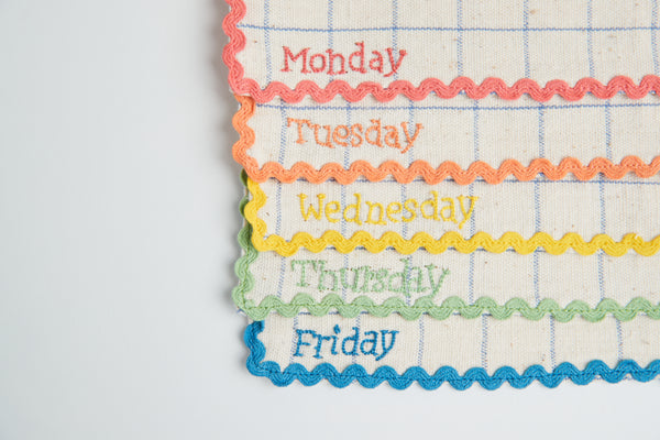 Lunchbox Napkins | Days of the Week