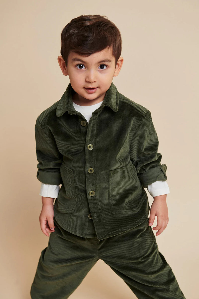 Corduroy Drawstring Pant | Dark Green