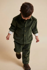 Corduroy Drawstring Pant | Dark Green