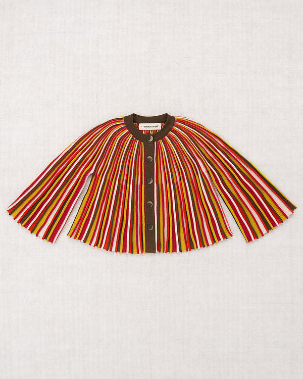 Candy Stripe Accordion Cardigan | Red Flame