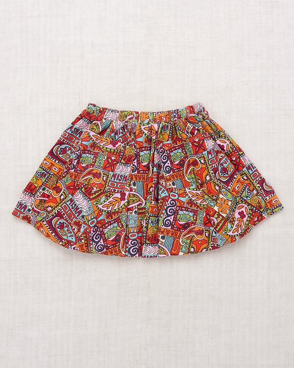 Circle Skirt | Red Flame Groovy Paisley