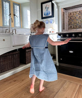 Clairette Dress | Navy Ladder Stripe