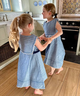 Clairette Dress | Navy Ladder Stripe