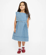 Clairette Dress | Navy Ladder Stripe