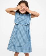 Clairette Dress | Navy Ladder Stripe