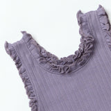 Joy Ruffle Rib Tank | Purple