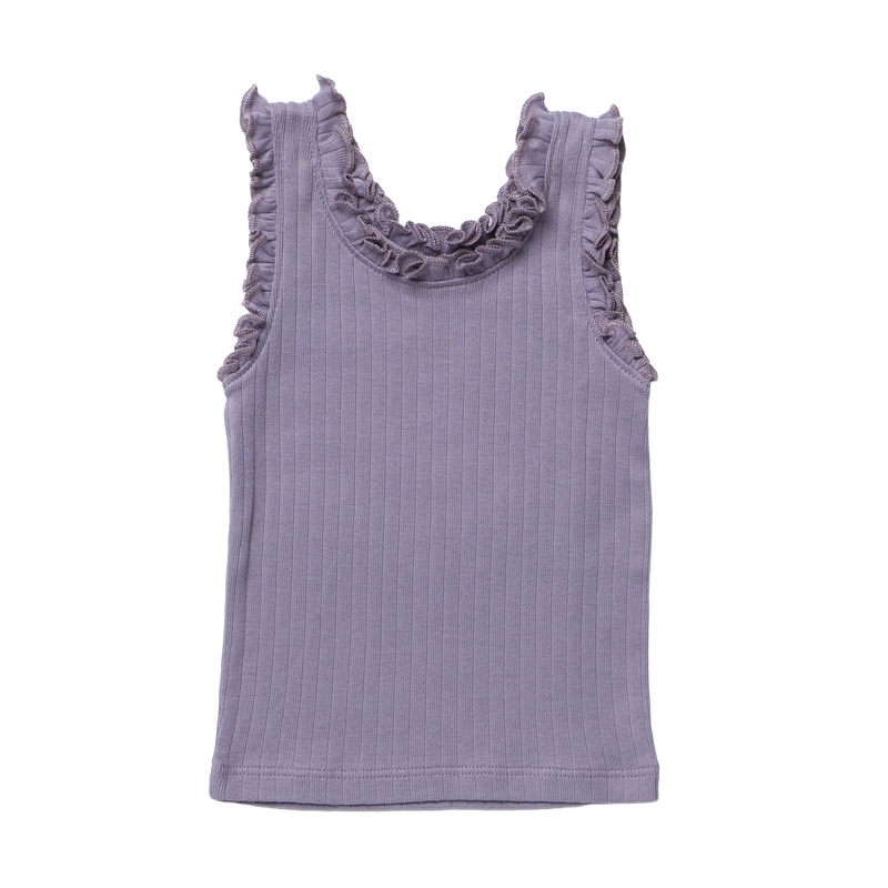 Joy Ruffle Rib Tank | Purple | Marigold Modern Kids