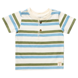 Scout Henley | Green and Blue Stripe