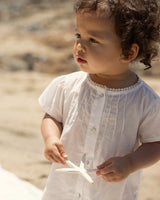 Lace Neck Dress | White