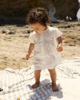 Lace Neck Dress | White