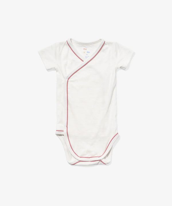 Short Sleeve Crossbody One Piece | Rose Piping