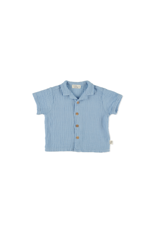 Soft Gauze Baby Shirt | Blue