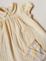 Olivia SS Dress | Soft Yellow Heart Gingham