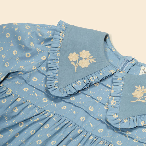 Dionne Blouse | Quilt Calico Blue Pebble
