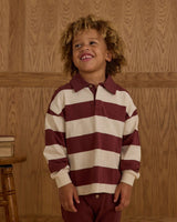 Rugby Polo | Burgundy Stripe