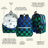 Kane Double Pocket Backpack | Blue Gradient Diagonal Zipper