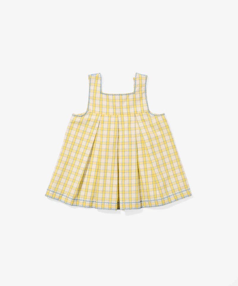 Daisy Baby Dress | Yellow Picnic Check