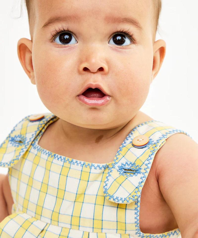 Daisy Baby Dress | Yellow Picnic Check