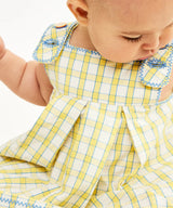 Daisy Baby Dress | Yellow Picnic Check