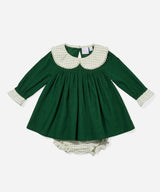 Delphina Baby Dress | Forest Corduroy