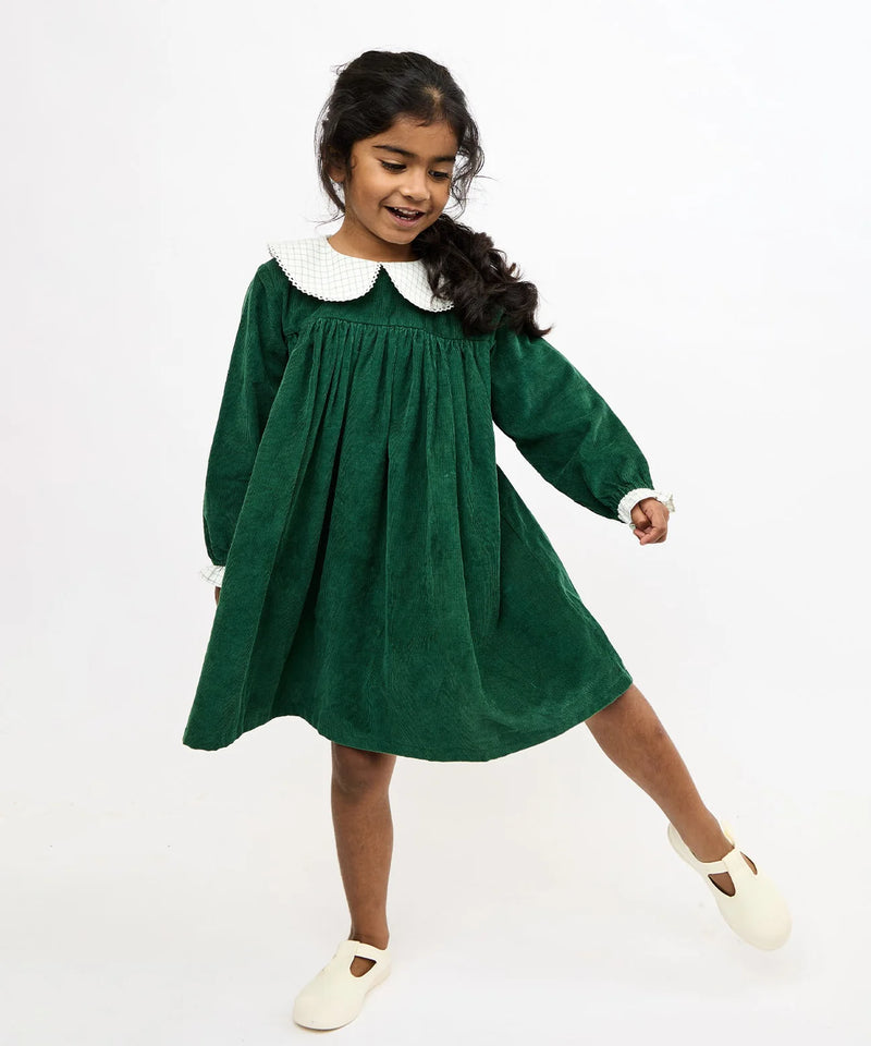 Delphina Dress | Forest Corduroy