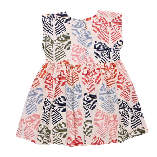 Girls Adaline Dress | Multi Striped Bows
