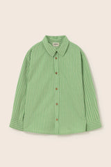 Erick Shirt | Green-Striped Linen Cotton