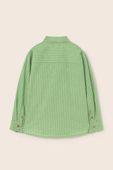 Erick Shirt | Green-Striped Linen Cotton