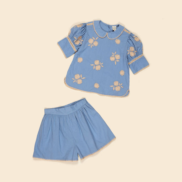 Loretta Short Set | Cornflower