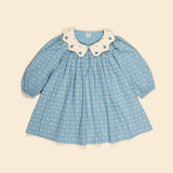 Esther Dress | Quilt Calico Blue Pebble
