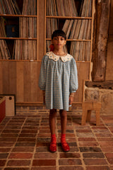 Esther Dress | Quilt Calico Blue Pebble