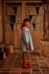 Esther Dress | Quilt Calico Blue Pebble