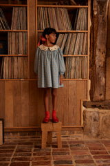 Esther Dress | Quilt Calico Blue Pebble