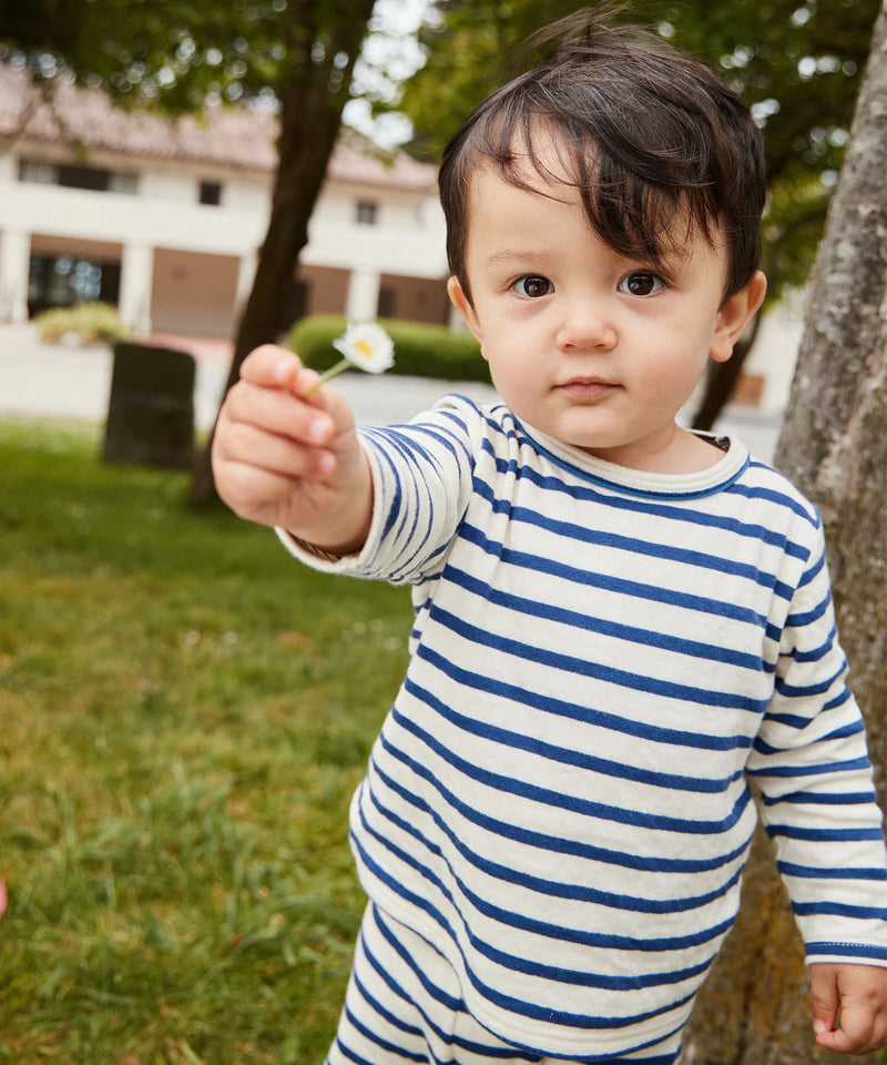 Edward Baby Long Sleeve T-Shirt | Navy Stripe