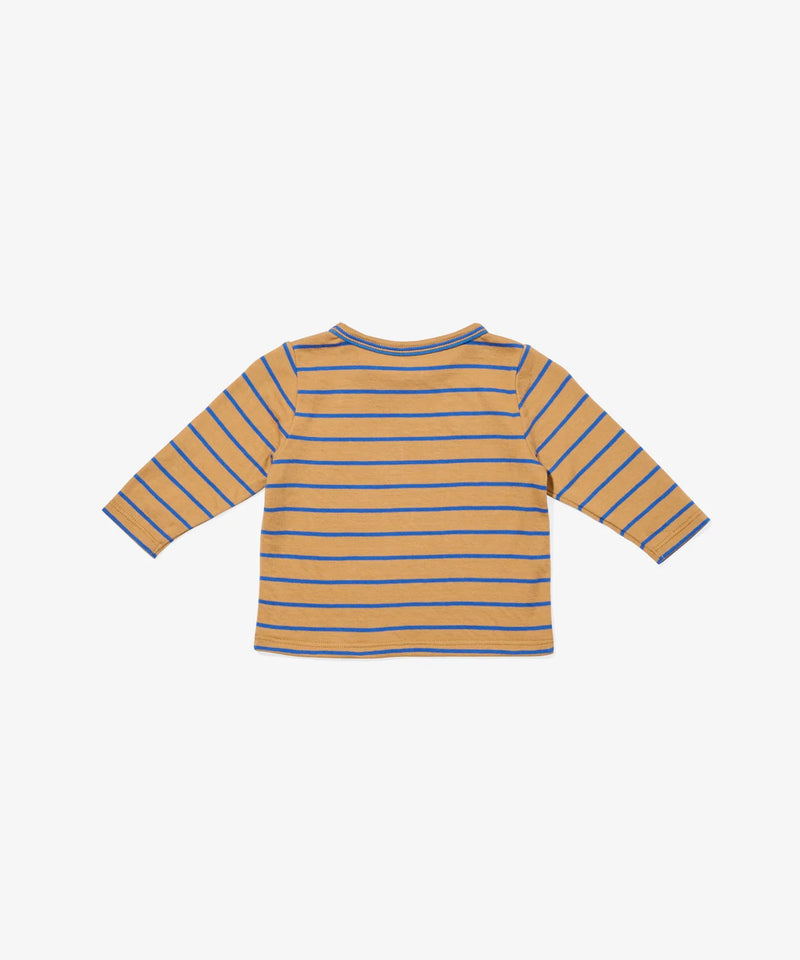 Edward Baby Long Sleeve T-Shirt | Camel Fine Stripe