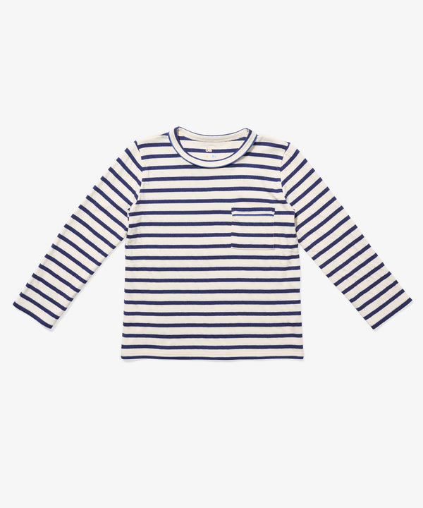 Edward Long Sleeve T-Shirt | Navy Stripe