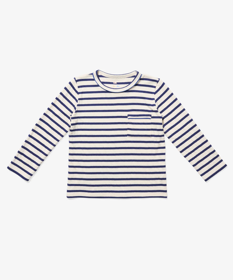 Edward Long Sleeve T-Shirt | Navy Stripe