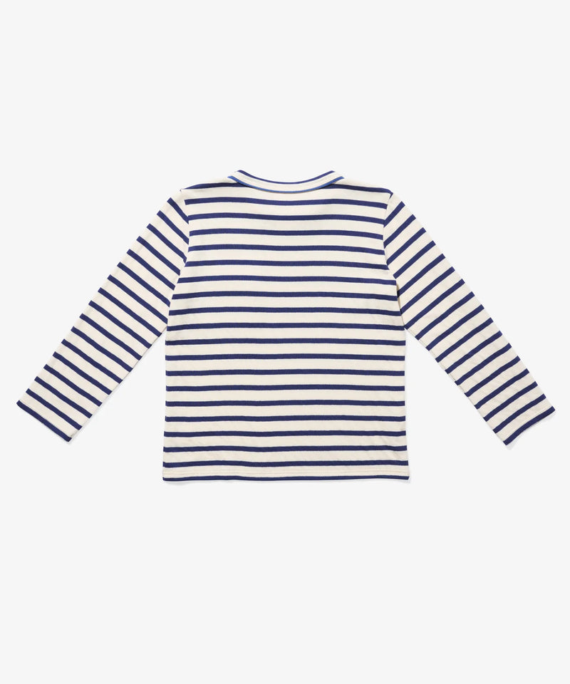 Edward Long Sleeve T-Shirt | Navy Stripe